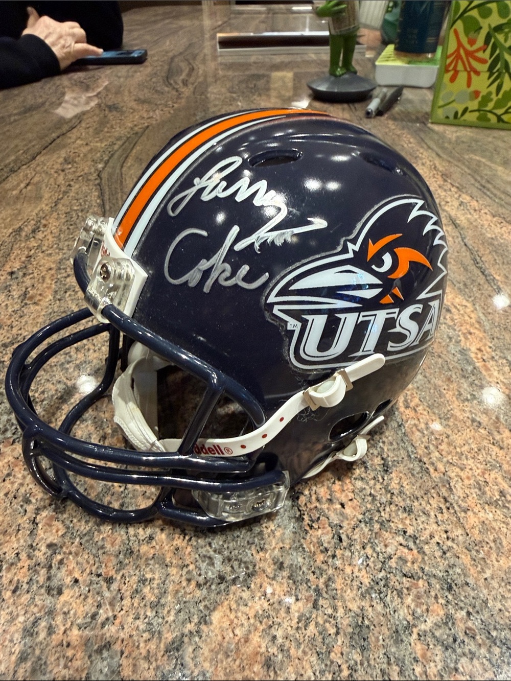 Larry Coker Signed Mini Football Helmet